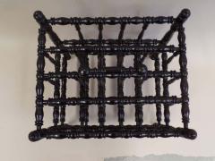 French Mid Century Hand Carved and Turned Wood Magazine Stand Canterbury 1930 - 1844400