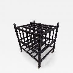 French Mid Century Hand Carved and Turned Wood Magazine Stand Canterbury 1930 - 1845807