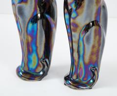 French Mid Century Iridescent Glazed Cat Figures - 1576119