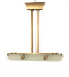 French Mid Century Lucite and Brass Chandelier - 4630355