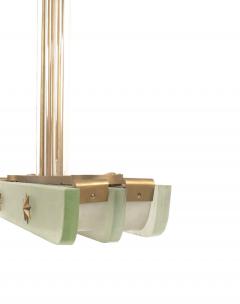 French Mid Century Lucite and Brass Chandelier - 4630356