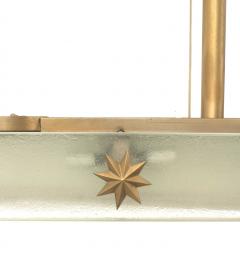 French Mid Century Lucite and Brass Chandelier - 4630357
