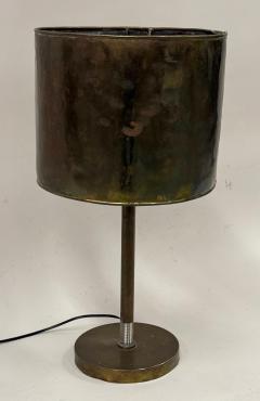 French Mid Century Marine Hand Hammered Brass Copper Table Lamp - 4533037