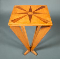 French Mid Century Marquetry Top Side Table - 3776121