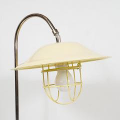 French Mid Century Modern Chrome and Lemon Cream and Black Enamel Table Lamp - 1483810