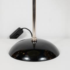French Mid Century Modern Chrome and Lemon Cream and Black Enamel Table Lamp - 1483813