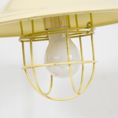 French Mid Century Modern Chrome and Lemon Cream and Black Enamel Table Lamp - 1483814