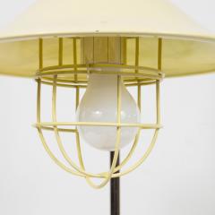 French Mid Century Modern Chrome and Lemon Cream and Black Enamel Table Lamp - 1483821