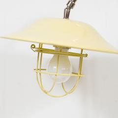 French Mid Century Modern Chrome and Lemon Cream and Black Enamel Table Lamp - 1483824