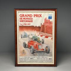 French Mid Century Modern Large Framed Racing Poster Monaco Grand Prix 1997 - 3861607