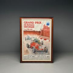 French Mid Century Modern Large Framed Racing Poster Monaco Grand Prix 1997 - 3861609