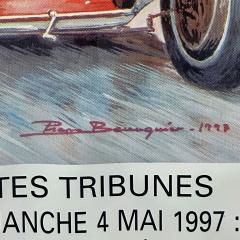 French Mid Century Modern Large Framed Racing Poster Monaco Grand Prix 1997 - 3861620