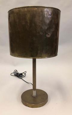French Mid Century Modern Marine Brass Table Lamp with Brass Shade - 1770186
