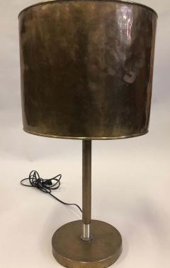 French Mid Century Modern Marine Brass Table Lamp with Brass Shade - 1770187