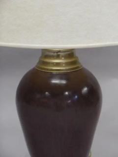 French Mid Century Modern Mauve Enameled Steel Table Lamps - 4105484