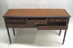 French Mid Century Modern Neoclassical Leather Console after Jean Michel Frank - 1861063