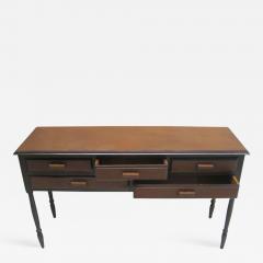 French Mid Century Modern Neoclassical Leather Console after Jean Michel Frank - 1864383