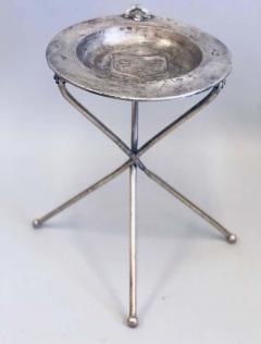 French Mid Century Modern Neoclassical Silvered Brass Side Table or Gueridon - 1811507