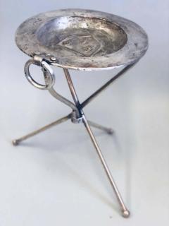 French Mid Century Modern Neoclassical Silvered Brass Side Table or Gueridon - 1811515