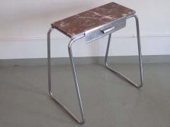French Mid Century Modern Steel and Marble Vanity or Nightstand 1930 - 1830096