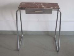 French Mid Century Modern Steel and Marble Vanity or Nightstand 1930 - 1830097