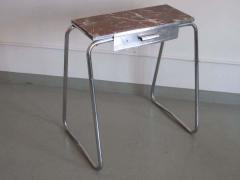 French Mid Century Modern Steel and Marble Vanity or Nightstand 1930 - 1830098