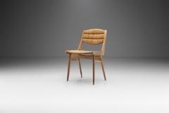 French Mid Century Modern Wood and Cane Chair France ca 1950s - 2405682