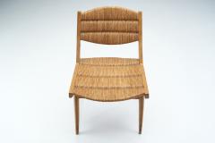 French Mid Century Modern Wood and Cane Chair France ca 1950s - 2405686