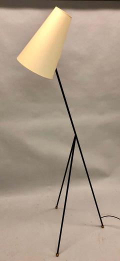 French Mid Century Modern Wrought Iron Floor Lamp Attributed Disderot - 1629787