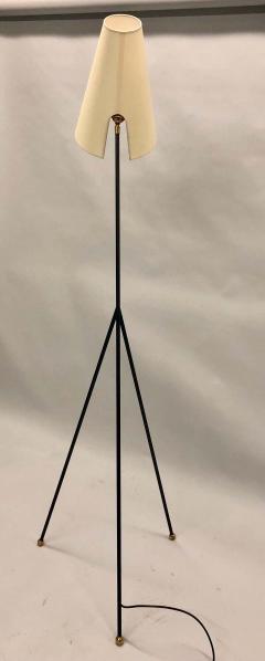 French Mid Century Modern Wrought Iron Floor Lamp Attributed Disderot - 1629788