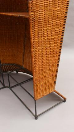 French Mid Century Rattan Bar and 3 Matching Stools - 2399735