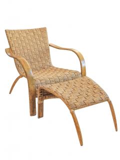 French Mid Century Rope Chair And Ottoman - 542490