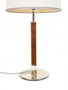French Mid Century Walnut Column Table Lamp - 1377474