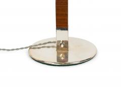 French Mid Century Walnut Column Table Lamp - 1377477