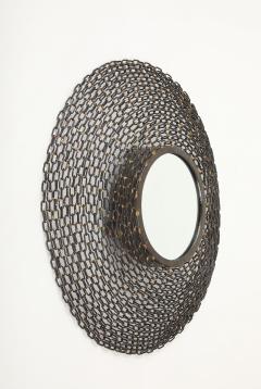 French Mid Century Welded Chain Link Mirror - 4381298