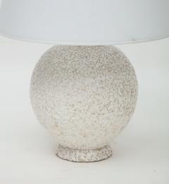 French Mid Century White Ceramic Lamp w Parchment Shade France 1950 - 2115119