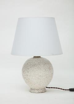 French Mid Century White Ceramic Lamp w Parchment Shade France 1950 - 2115120