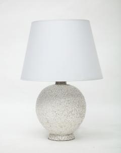 French Mid Century White Ceramic Lamp w Parchment Shade France 1950 - 2115121