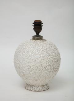 French Mid Century White Ceramic Lamp w Parchment Shade France 1950 - 2115125