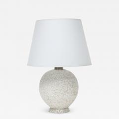 French Mid Century White Ceramic Lamp w Parchment Shade France 1950 - 2116354
