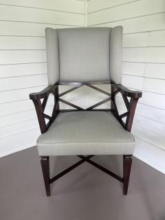 French Mid Century modern wing back chair - 4261611