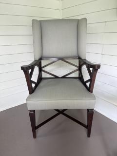 French Mid Century modern wing back chair - 4261613