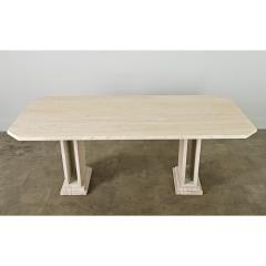 French Mid century Travertine Dining Table - 4415648