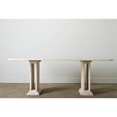 French Mid century Travertine Dining Table - 4415671