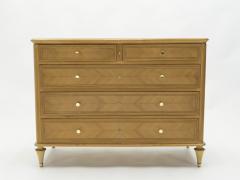 French Mid century birch cherry wood and brass commode 1960s - 1565322