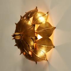 French Mid century gold leaf wall light - 1964488