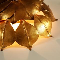 French Mid century gold leaf wall light - 1964504