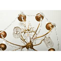 French Midcentury Brass and Crystal Chandelier - 4390101
