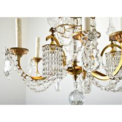 French Midcentury Brass and Crystal Chandelier - 4390145