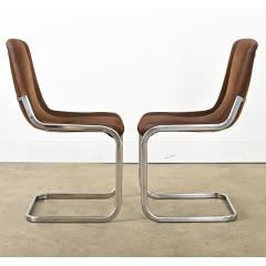 French Midcentury Cantilever Chrome Dining Chairs - 4402107